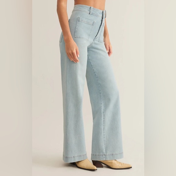 Z Supply Light Wash Wide Leg Jeans - Picture 4 of 8